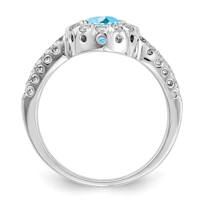 Rings Goldia 14k White Gold 5mm Blue Topaz A Real Diamond ring
