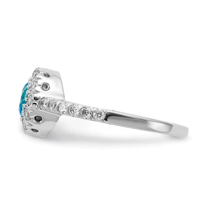 Rings Goldia 14k White Gold 5mm Blue Topaz A Real Diamond ring