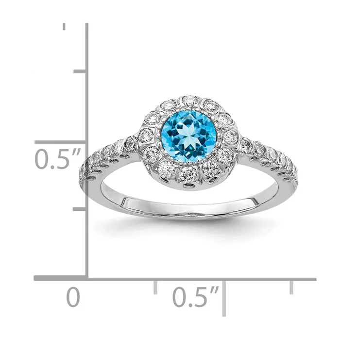 Rings Goldia 14k White Gold 5mm Blue Topaz A Real Diamond ring