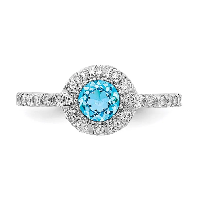 Rings Goldia 14k White Gold 5mm Blue Topaz A Real Diamond ring