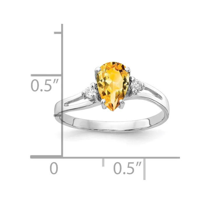 Rings Goldia 14k White Gold 7x5mm Pear Citrine A Real Diamond ring