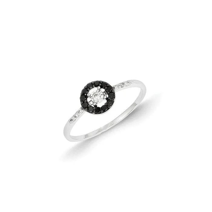 Rings Goldia 14k White Gold Black and White Diamond Circle Ring