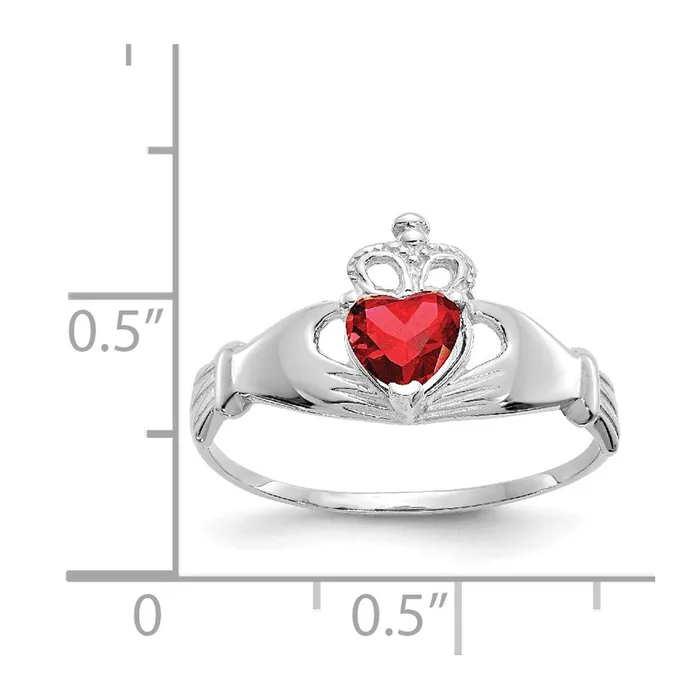 Rings Goldia 14k White Gold CZ January Birthstone Claddagh Heart Ring