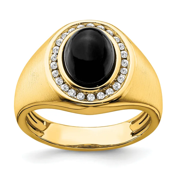 Rings Goldia 14k Yellow Gold 14 Ct Lab Grown Diamond VSSI G and Oval Onyx Mens Ring Rings Goldia 14k Yellow Gold 14 Ct Lab Grown Diamond VSSI G and Oval Onyx Mens Ring
