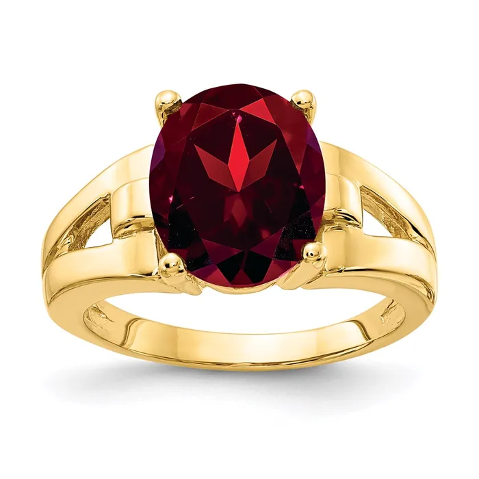 Rings Goldia 14K Yellow Gold 11x9mm Oval Garnet ring