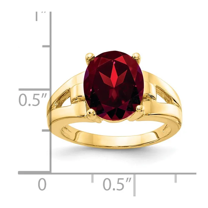 Rings Goldia 14K Yellow Gold 11x9mm Oval Garnet ring