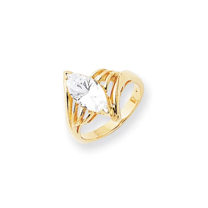 Rings Goldia 14k Yellow Gold 12x6mm Marquise Cubic Zirconia ring