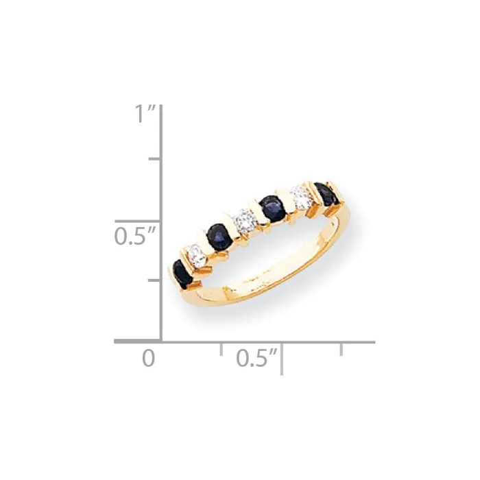 Rings Goldia 14k Yellow Gold 275mm Sapphire AA Diamond Anniversary Band