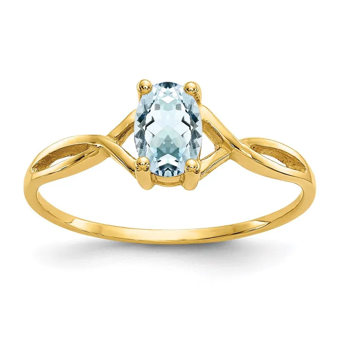 Rings Goldia 14K Yellow Gold Aquamarine Birthstone Ring
