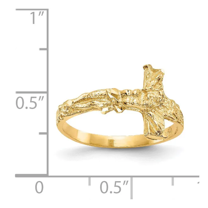 Rings Goldia 14K Yellow Gold Diamondcut Crucifix Ring