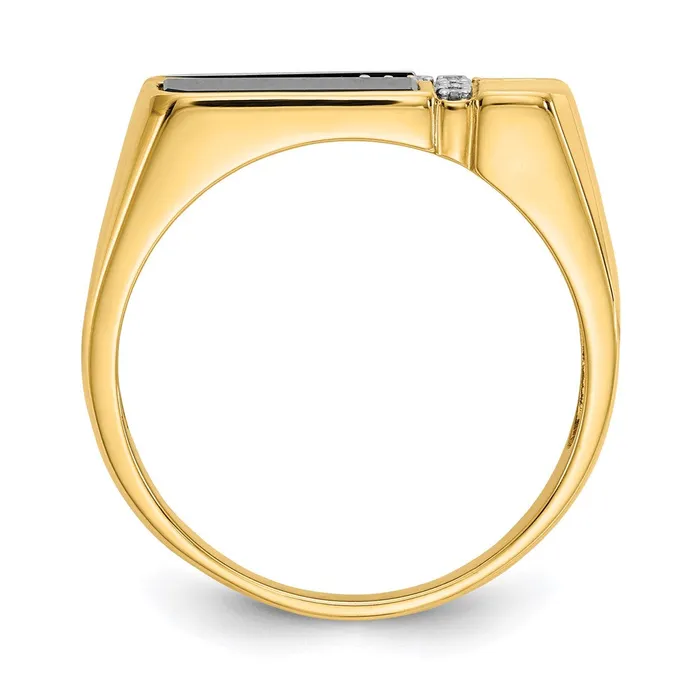 Rings Goldia 14K Yellow Gold Onyx u0026 Real Diamond Mens Cross Ring