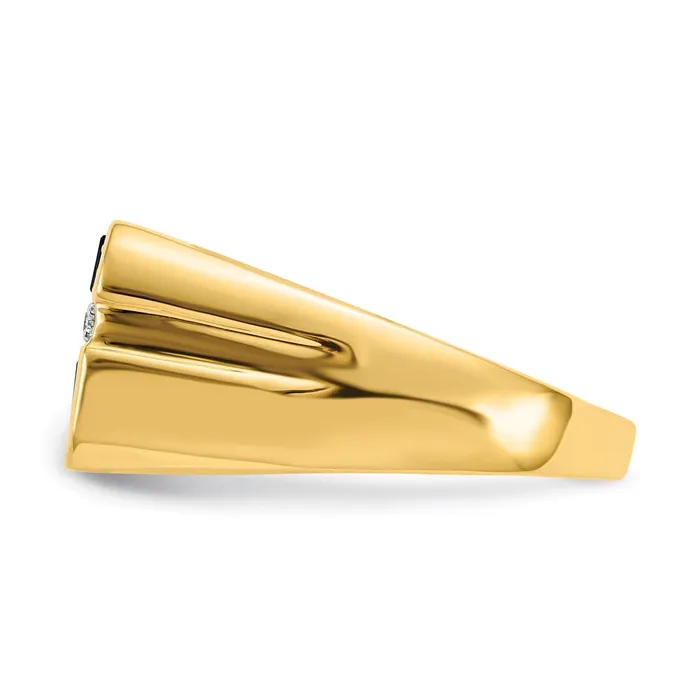 Rings Goldia 14K Yellow Gold Onyx u0026 Real Diamond Mens Cross Ring