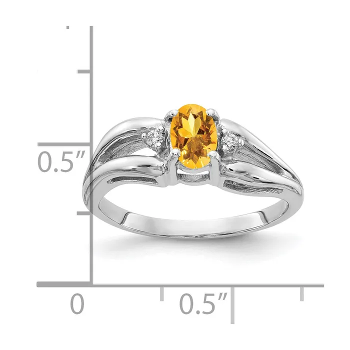Rings goldiaca 14k White Gold 6x4mm Oval Citrine Checker AA Real Diamond ring Rings goldiaca 14k White Gold 6x4mm Oval Citrine Checker AA Real Diamond ring