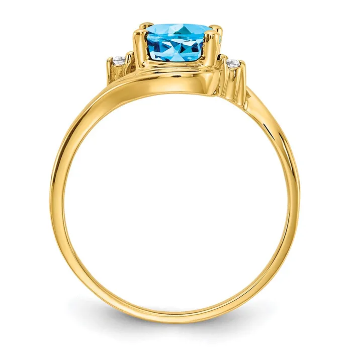 Rings goldiaca 14K Yellow Gold 8x6mm Oval Blue Topaz Checker AA Real Diamond ring Rings goldiaca 14K Yellow Gold 8x6mm Oval Blue Topaz Checker AA Real Diamond ring