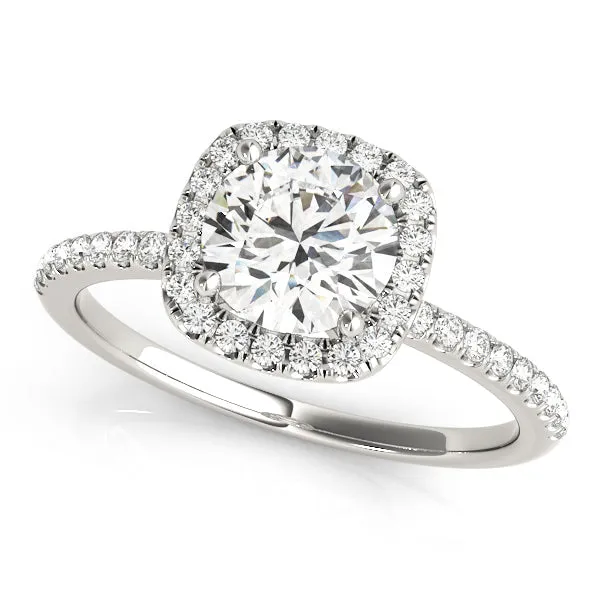 Rings Goldiacom 120Ct Swarovski Round Diamond Halo Engagement Ring Set 14K Solid White Gold