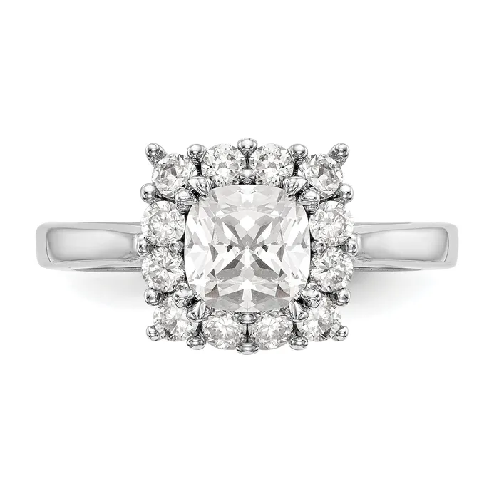 Rings Goldiacom 14k White Gold Cushion Halo Engagement Simulated Diamond Ring Rings Goldiacom 14k White Gold Cushion Halo Engagement Simulated Diamond Ring