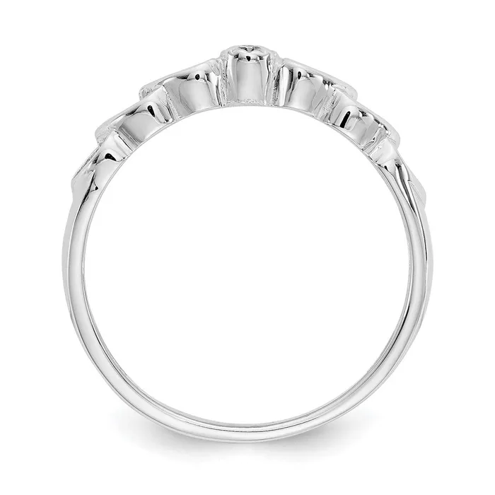 Rings Goldiacom 14k White Gold VS Real Diamond heart ring