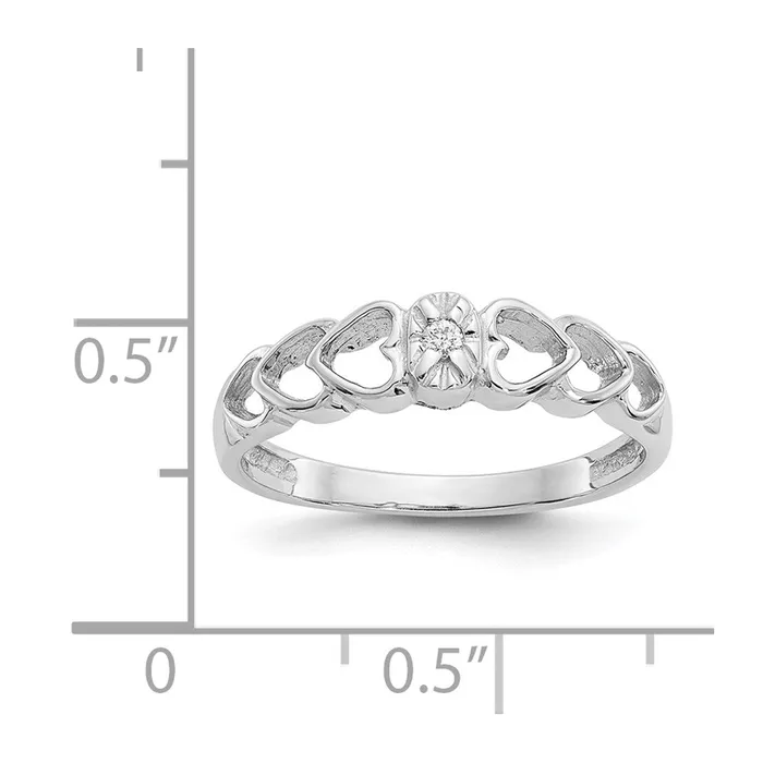 Rings Goldiacom 14k White Gold VS Real Diamond heart ring