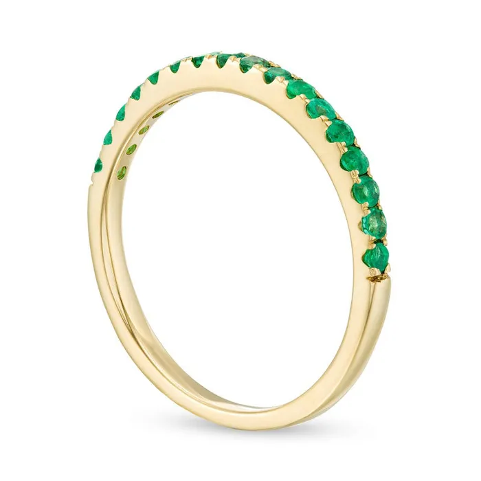 Rings Goldia Emerald Petite Stackable Band in Solid 10K Yellow Gold Rings Goldia Emerald Petite Stackable Band in Solid 10K Yellow Gold