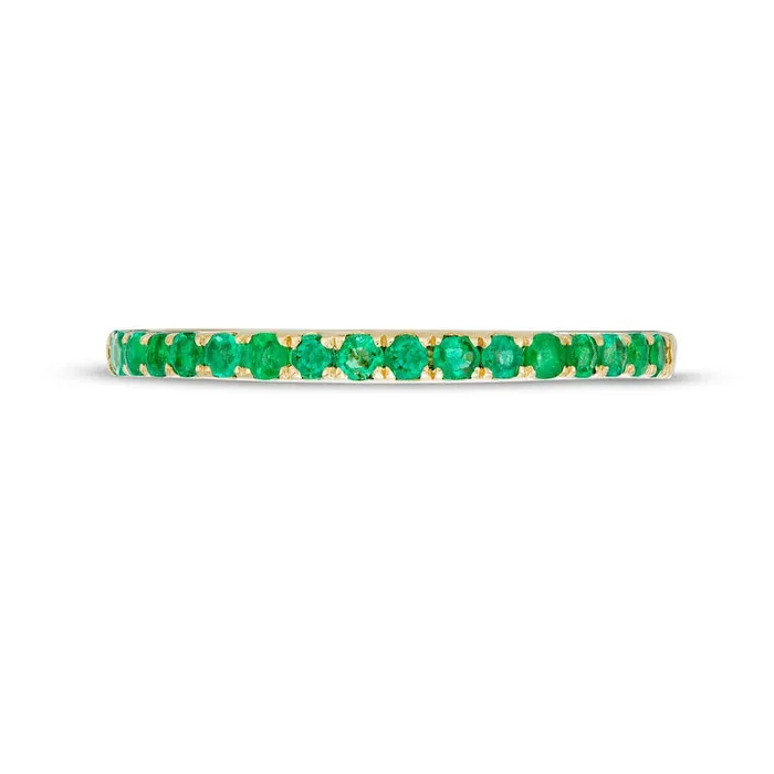 Rings Goldia Emerald Petite Stackable Band in Solid 10K Yellow Gold Rings Goldia Emerald Petite Stackable Band in Solid 10K Yellow Gold