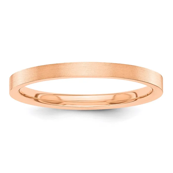 Rings Goldia Solid 10K Rose Gold 2mm Flat Satin MensWomens Wedding Band Ring Size 45 Rings Goldia Solid 10K Rose Gold 2mm Flat Satin MensWomens Wedding Band Ring Size 45