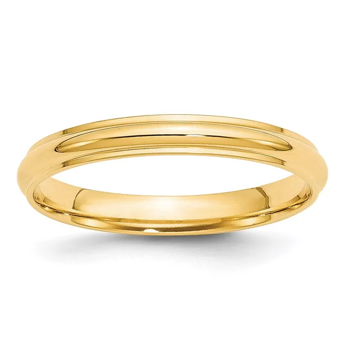 Rings Goldia Solid 10K Yellow Gold 3mm Half Round with Edge MensWomens Wedding Band Ring Size 125 Rings Goldia Solid 10K Yellow Gold 3mm Half Round with Edge MensWomens Wedding Band Ring Size 125