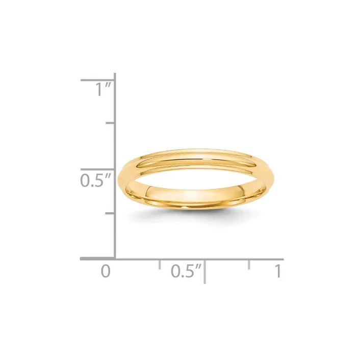 Rings Goldia Solid 10K Yellow Gold 3mm Half Round with Edge MensWomens Wedding Band Ring Size 125 Rings Goldia Solid 10K Yellow Gold 3mm Half Round with Edge MensWomens Wedding Band Ring Size 125