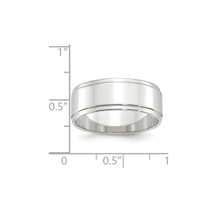 Rings Goldia Solid 14K White Gold 8mm Flat with Step Edge MensWomens Wedding Band Ring Size 115 Rings Goldia Solid 14K White Gold 8mm Flat with Step Edge MensWomens Wedding Band Ring Size 115