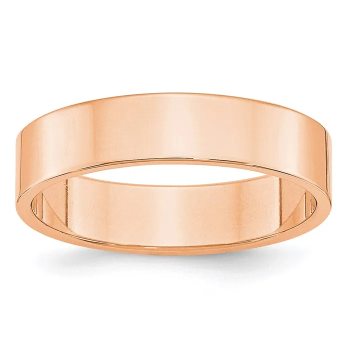 Rings Goldia Solid 14K Yellow Gold Rose Gold 5mm Light Weight Flat MensWomens Wedding Band Ring Size 45