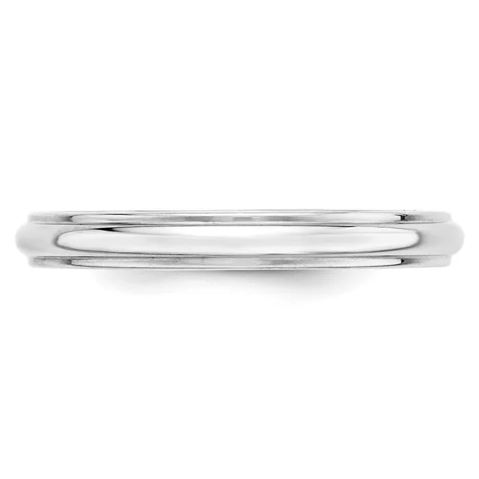 Rings Goldia Solid 18K White Gold 3mm Half Round with Edge MensWomens Wedding Band Ring Size 6 Rings Goldia Solid 18K White Gold 3mm Half Round with Edge MensWomens Wedding Band Ring Size 6