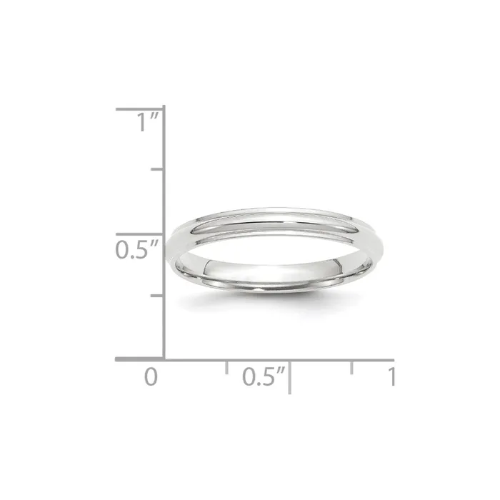 Rings Goldia Solid 18K White Gold 3mm Half Round with Edge MensWomens Wedding Band Ring Size 6 Rings Goldia Solid 18K White Gold 3mm Half Round with Edge MensWomens Wedding Band Ring Size 6