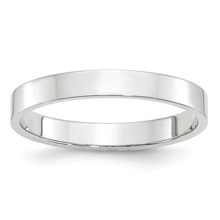 Rings Goldia Solid 18K White Gold 3mm Light Weight Flat MensWomens Wedding Band Ring Size 13