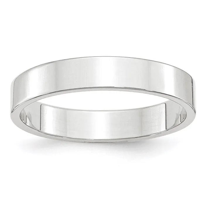 Rings Goldia Solid 18K White Gold 4mm Light Weight Flat MensWomens Wedding Band Ring Size 45 Rings Goldia Solid 18K White Gold 4mm Light Weight Flat MensWomens Wedding Band Ring Size 45