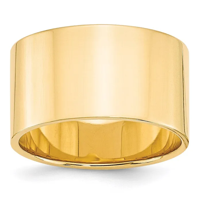 Rings Goldia Solid 18K Yellow Gold 12mm Light Weight Flat MensWomens Wedding Band Ring Size 95 Rings Goldia Solid 18K Yellow Gold 12mm Light Weight Flat MensWomens Wedding Band Ring Size 95