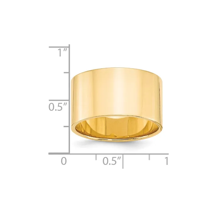 Rings Goldia Solid 18K Yellow Gold 12mm Light Weight Flat MensWomens Wedding Band Ring Size 95 Rings Goldia Solid 18K Yellow Gold 12mm Light Weight Flat MensWomens Wedding Band Ring Size 95