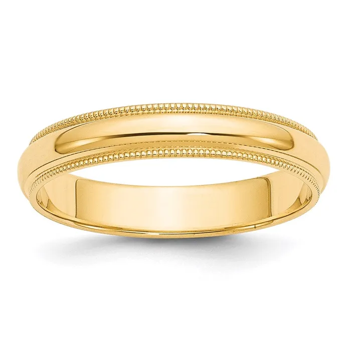 Rings Goldia Solid 18K Yellow Gold 4mm Milgrain Half Round MensWomens Wedding Band Ring Size 125 Rings Goldia Solid 18K Yellow Gold 4mm Milgrain Half Round MensWomens Wedding Band Ring Size 125
