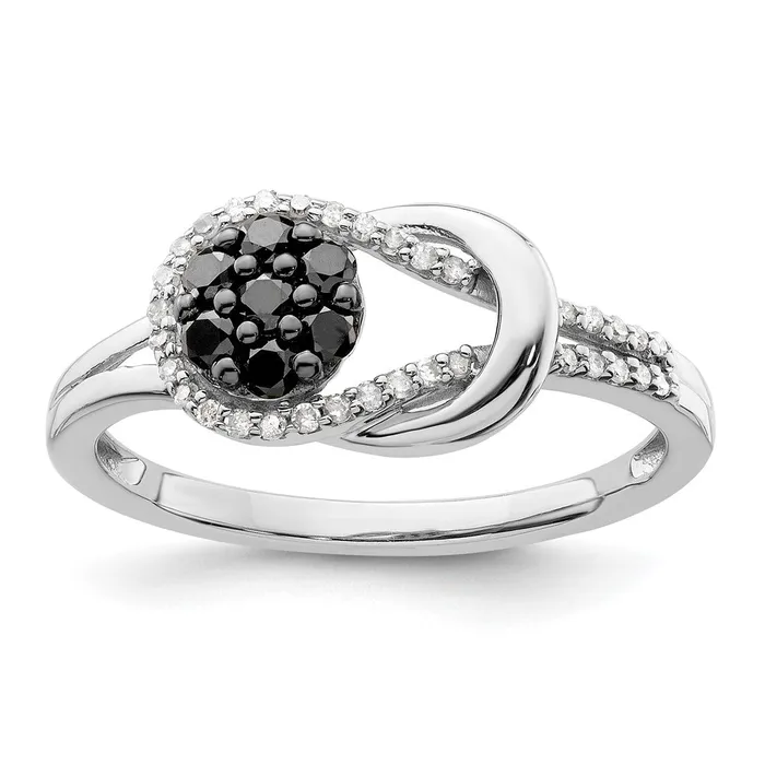Rings Goldia White Night Sterling Silver Rhodiumplated Black and White Diamond Love Knot Ring Rings Goldia White Night Sterling Silver Rhodiumplated Black and White Diamond Love Knot Ring