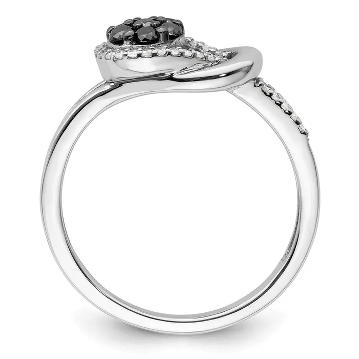 Rings Goldia White Night Sterling Silver Rhodiumplated Black and White Diamond Love Knot Ring