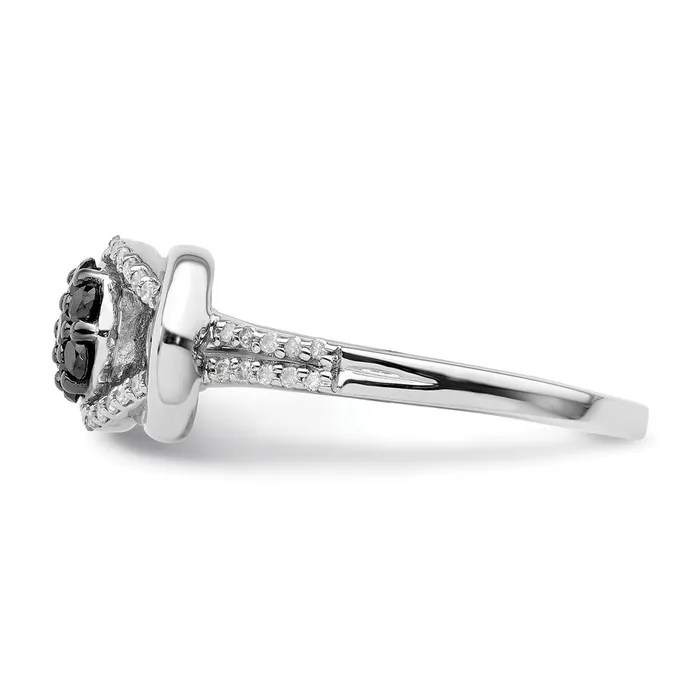 Rings Goldia White Night Sterling Silver Rhodiumplated Black and White Diamond Love Knot Ring