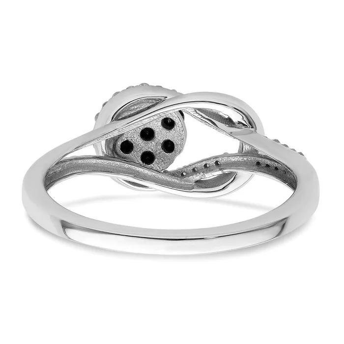 Rings Goldia White Night Sterling Silver Rhodiumplated Black and White Diamond Love Knot Ring