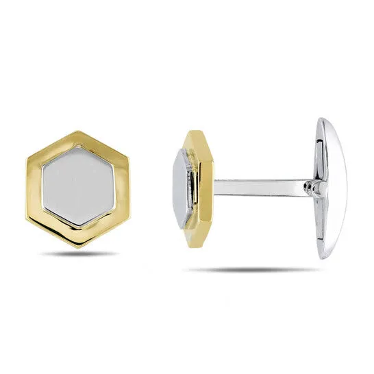 Rings JMS always Original AMOUR Hexagonal Halo Cufflinks In TwoTone 14K White Yellow Gold Rings JMS always Original AMOUR Hexagonal Halo Cufflinks In TwoTone 14K White Yellow Gold