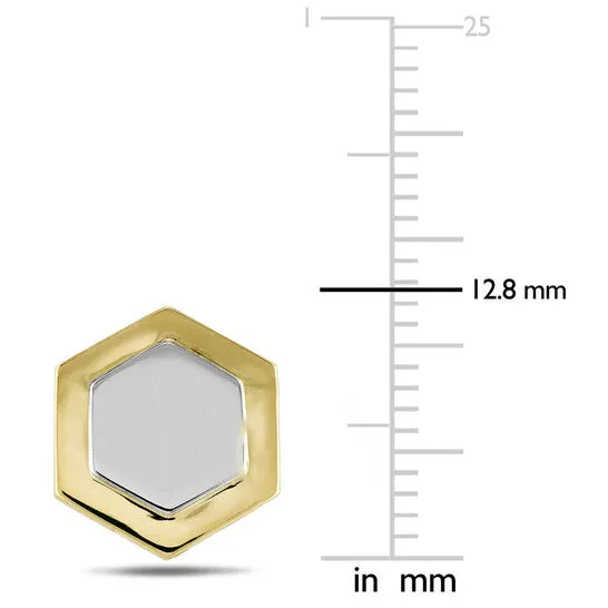 Rings JMS always Original AMOUR Hexagonal Halo Cufflinks In TwoTone 14K White Yellow Gold Rings JMS always Original AMOUR Hexagonal Halo Cufflinks In TwoTone 14K White Yellow Gold