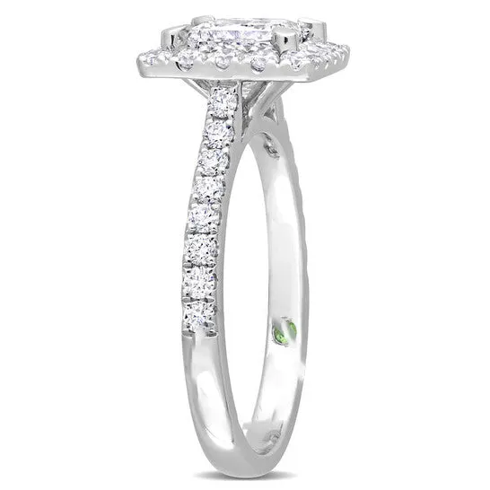 Rings JMS always Original Created Forever 2 CT TW Princess Round Lab Created Diamond with Tsavorite Accent Halo Engagement Ring in 14k White Gold Rings JMS always Original Created Forever 2 CT TW Princess Round Lab Created Diamond with Tsavorite Accent Halo Engagement Ring in 14k White Gold
