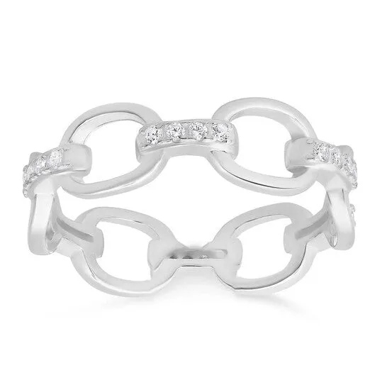 Rings JMS always Original Kylie Harper Sterling Silver CZ Paper Clip Band Ring Rings JMS always Original Kylie Harper Sterling Silver CZ Paper Clip Band Ring