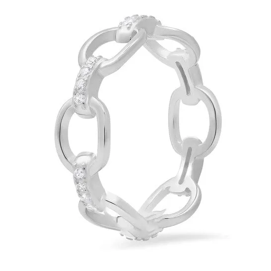 Rings JMS always Original Kylie Harper Sterling Silver CZ Paper Clip Band Ring Rings JMS always Original Kylie Harper Sterling Silver CZ Paper Clip Band Ring