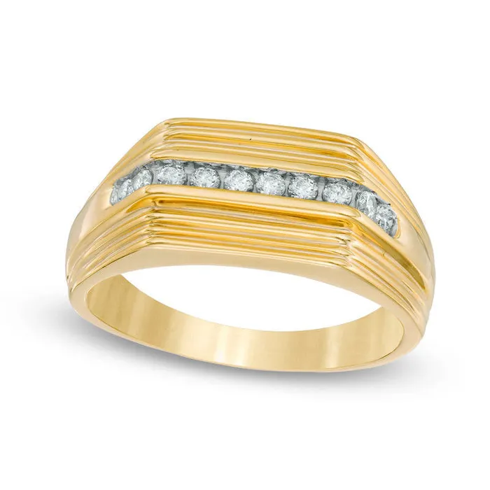 Rings Mens 025 CT TW Natural Diamond Wedding Band in Solid 10K Yellow Gold Goldia Rings Mens 025 CT TW Natural Diamond Wedding Band in Solid 10K Yellow Gold Goldia