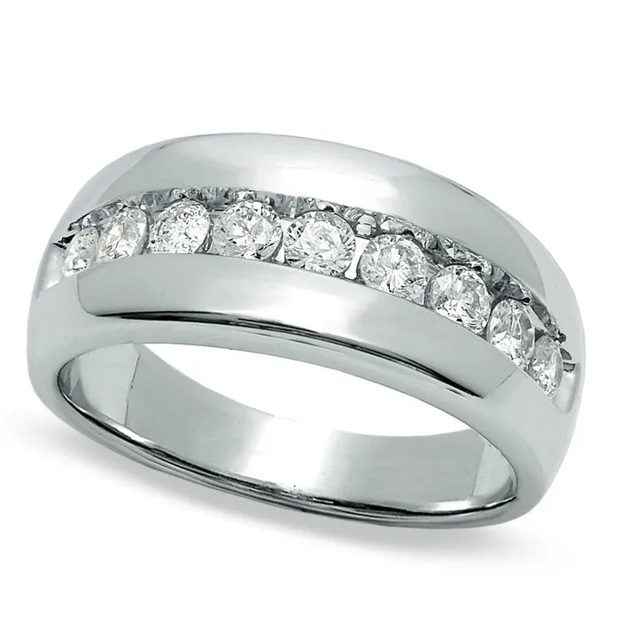 Rings Mens 10 CT TW Natural Diamond Wedding Band in Solid 14K White Gold Goldia Rings Mens 10 CT TW Natural Diamond Wedding Band in Solid 14K White Gold Goldia