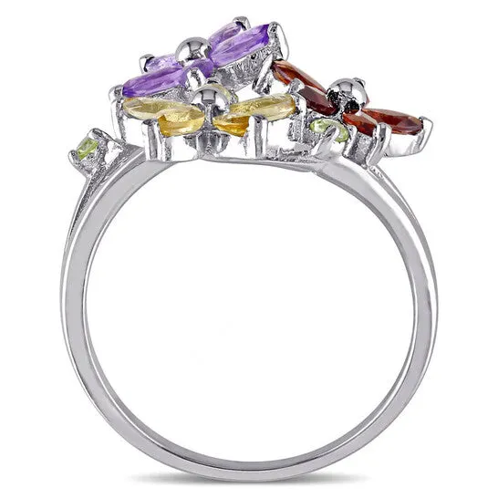 Rings Original Amour Sterling Silver 1 12 CT TGW Marquise Garnet Citrine Amethyst Round Peridot Floral Ring JMS always Rings Original Amour Sterling Silver 1 12 CT TGW Marquise Garnet Citrine Amethyst Round Peridot Floral Ring JMS always