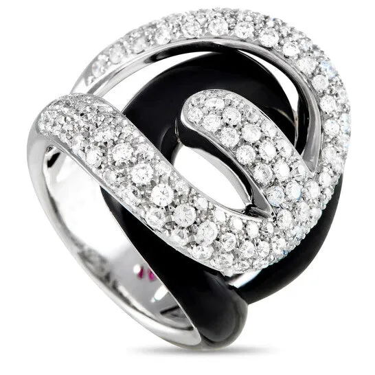 Rings Original PreOwned Roberto Coin 18K White Gold 203ct Diamond and Enamel Ring JMS always Rings Original PreOwned Roberto Coin 18K White Gold 203ct Diamond and Enamel Ring JMS always