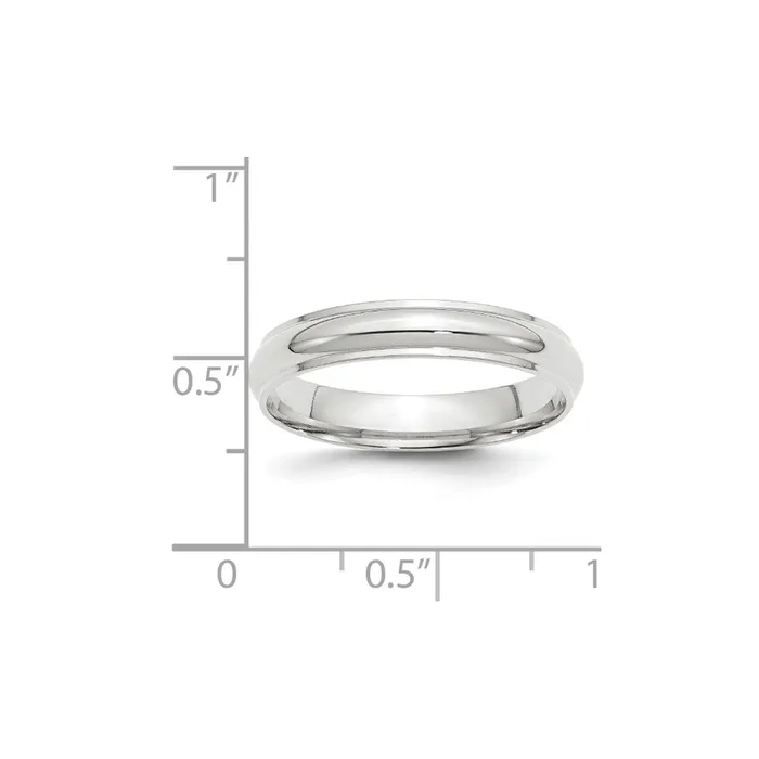 Rings Solid 10K White Gold 4mm Half Round with Edge MensWomens Wedding Band Ring Size 115 Goldia Rings Solid 10K White Gold 4mm Half Round with Edge MensWomens Wedding Band Ring Size 115 Goldia